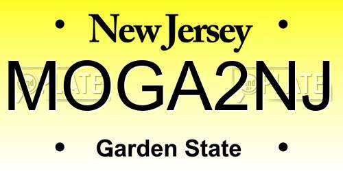 MOGA2NJ New Jersey License Plate