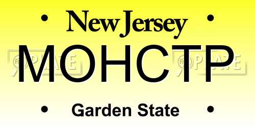 MOHCTP New Jersey License Plate