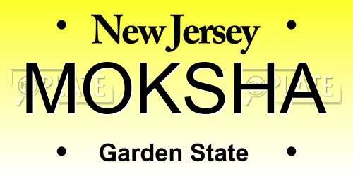 MOKSHA New Jersey License Plate