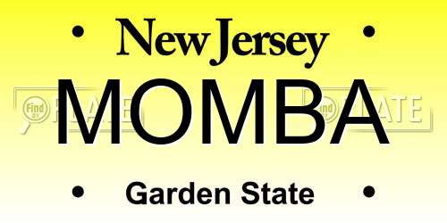 MOMBA New Jersey License Plate