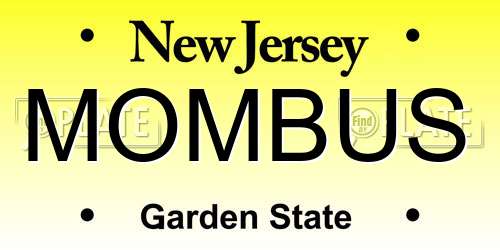 MOMBUS New Jersey License Plate