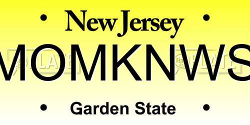 MOMKNWS New Jersey License Plate