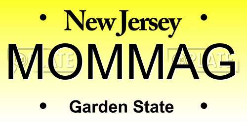 MOMMAG New Jersey License Plate