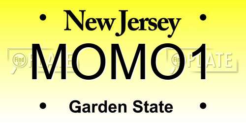 MOMO1 New Jersey License Plate