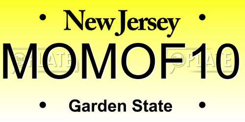 MOMOF10 New Jersey License Plate