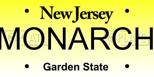 MONARCH New Jersey License Plate