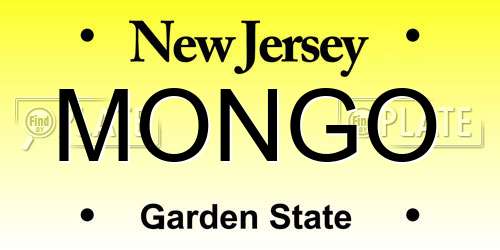 MONGO New Jersey License Plate