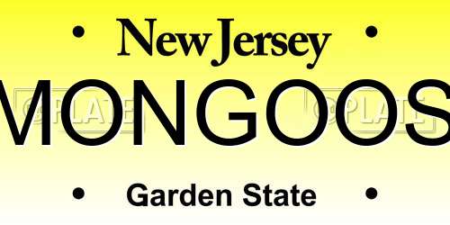 MONGOOS New Jersey License Plate