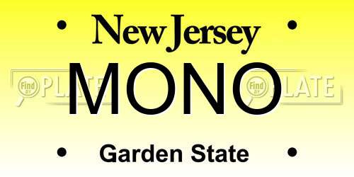 MONO New Jersey License Plate
