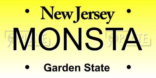 MONSTA New Jersey License Plate