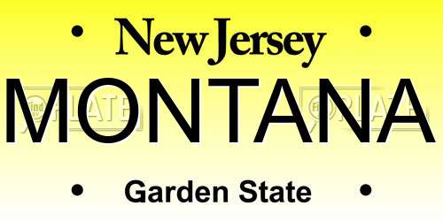 MONTANA New Jersey License Plate