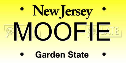 MOOFIE New Jersey License Plate