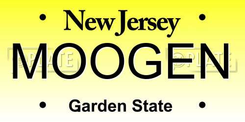 MOOGEN New Jersey License Plate