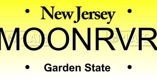 MOONRVR New Jersey License Plate