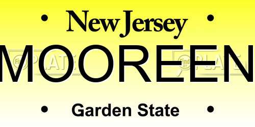 MOOREEN New Jersey License Plate