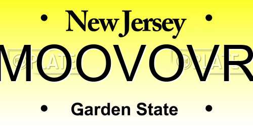 MOOVOVR New Jersey License Plate