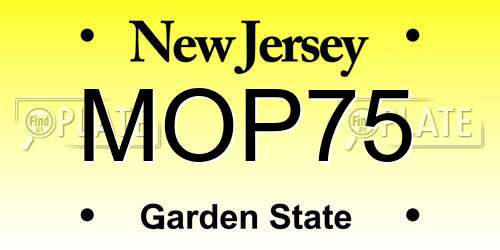 MOP75 New Jersey License Plate