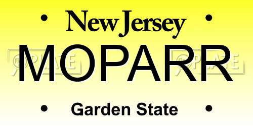 MOPARR New Jersey License Plate