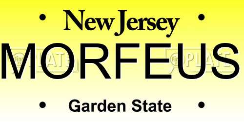 MORFEUS New Jersey License Plate