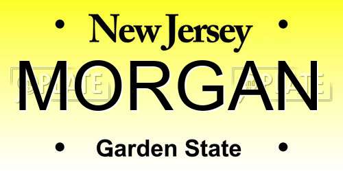 MORGAN New Jersey License Plate