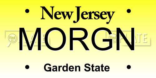 MORGN New Jersey License Plate