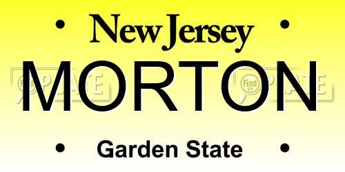 MORTON New Jersey License Plate