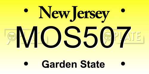 MOS507 New Jersey License Plate