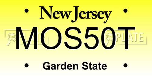 MOS50T New Jersey License Plate