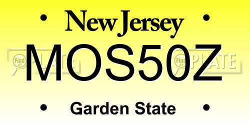 MOS50Z New Jersey License Plate
