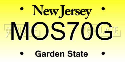 MOS70G New Jersey License Plate
