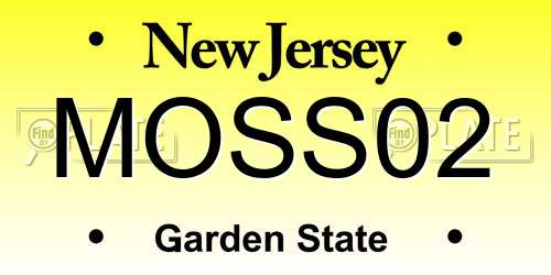MOSS02 New Jersey License Plate