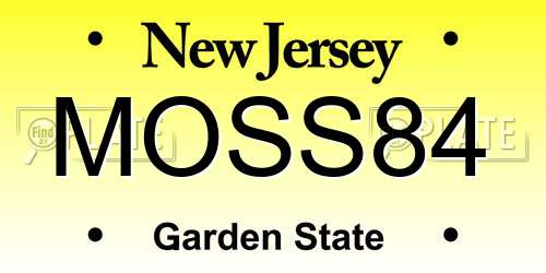 MOSS84 New Jersey License Plate