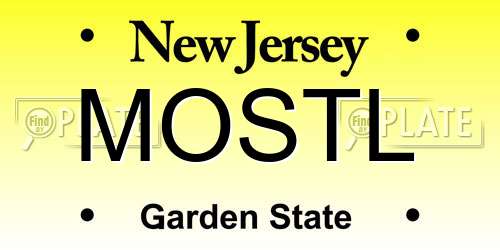 MOSTL New Jersey License Plate