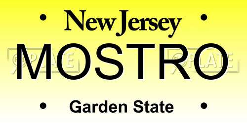 MOSTRO New Jersey License Plate
