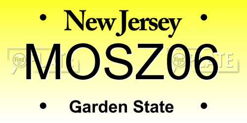 MOSZ06 New Jersey License Plate