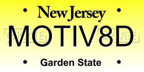 MOTIV8D New Jersey License Plate