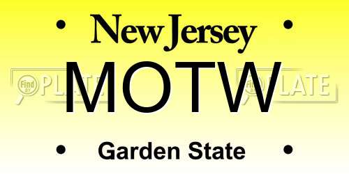 MOTW New Jersey License Plate