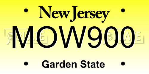 MOW900 New Jersey License Plate