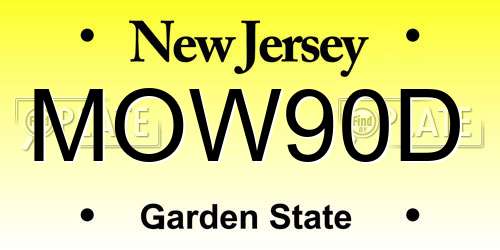 MOW90D New Jersey License Plate