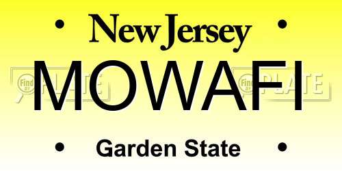MOWAFI New Jersey License Plate