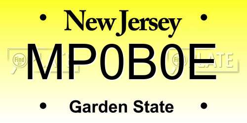 MP0B0E New Jersey License Plate