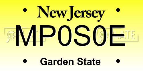 MP0S0E New Jersey License Plate