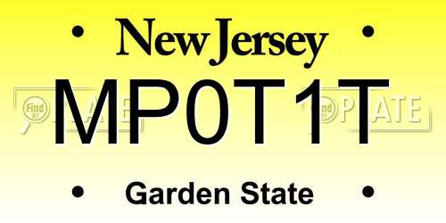 MP0T1T New Jersey License Plate