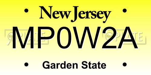 MP0W2A New Jersey License Plate