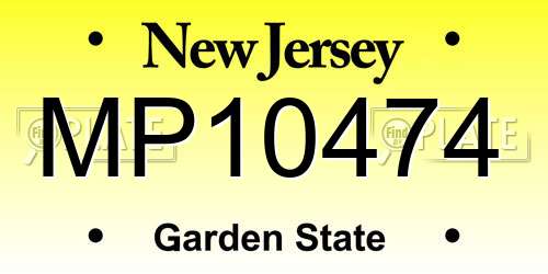 MP10474 New Jersey License Plate