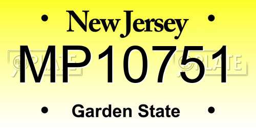 MP10751 New Jersey License Plate
