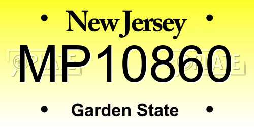 MP10860 New Jersey License Plate