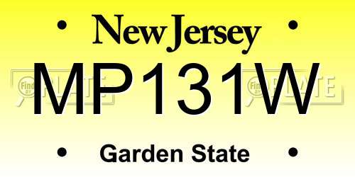MP131W New Jersey License Plate