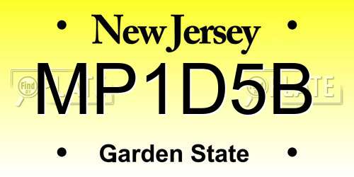 MP1D5B New Jersey License Plate