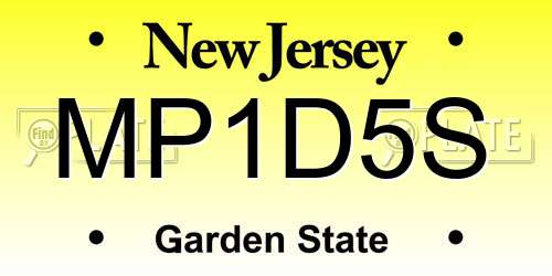 MP1D5S New Jersey License Plate